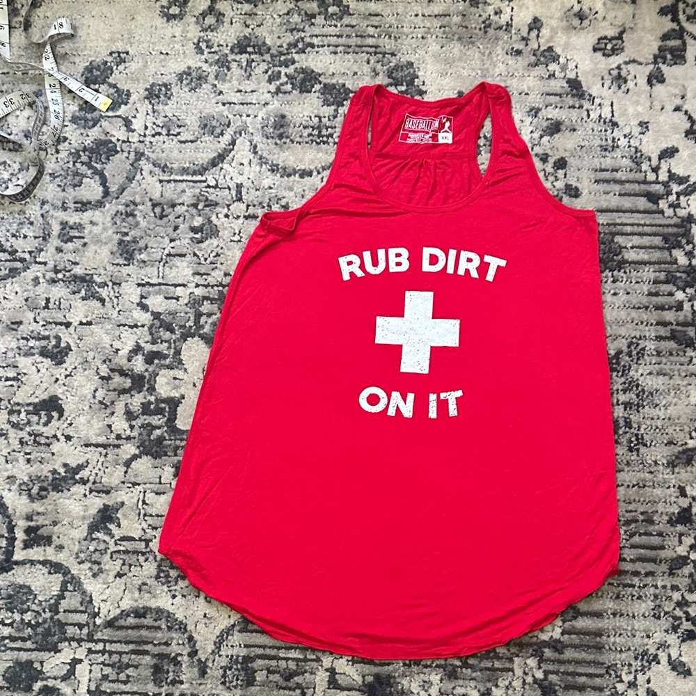 Red Tank Top with Graphic Print
